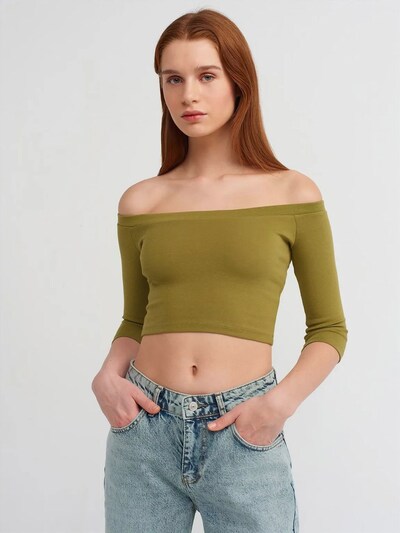 Camicia da donna in S Dilvin di colore oliva, Visualizzazione prodotti