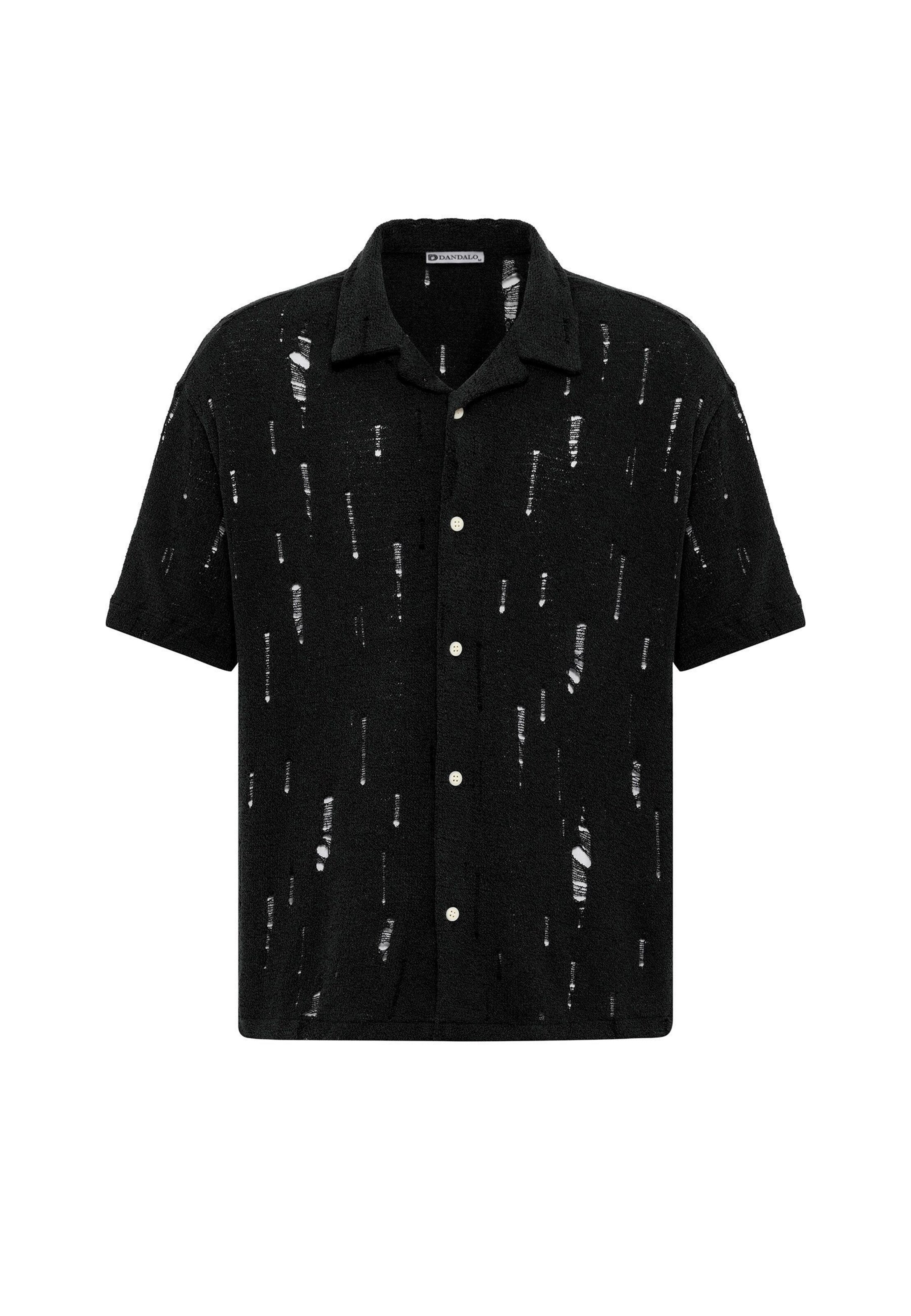 Dandalo Comfort Fit Hemd in Schwarz: Vorderseite