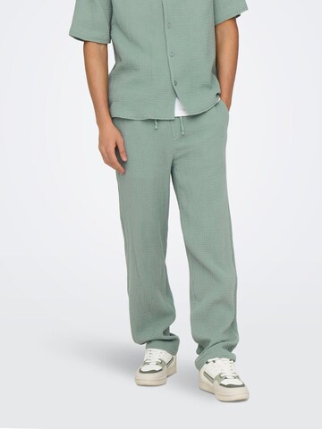 Only & Sons Loose fit Trousers 'ONSSinus' in Green: front