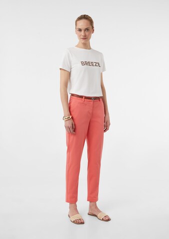 COMMA Tapered Broek in Rood: voorkant