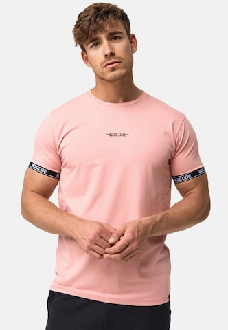 T-Shirt 'Lutzy' INDICODE JEANS en rose : devant