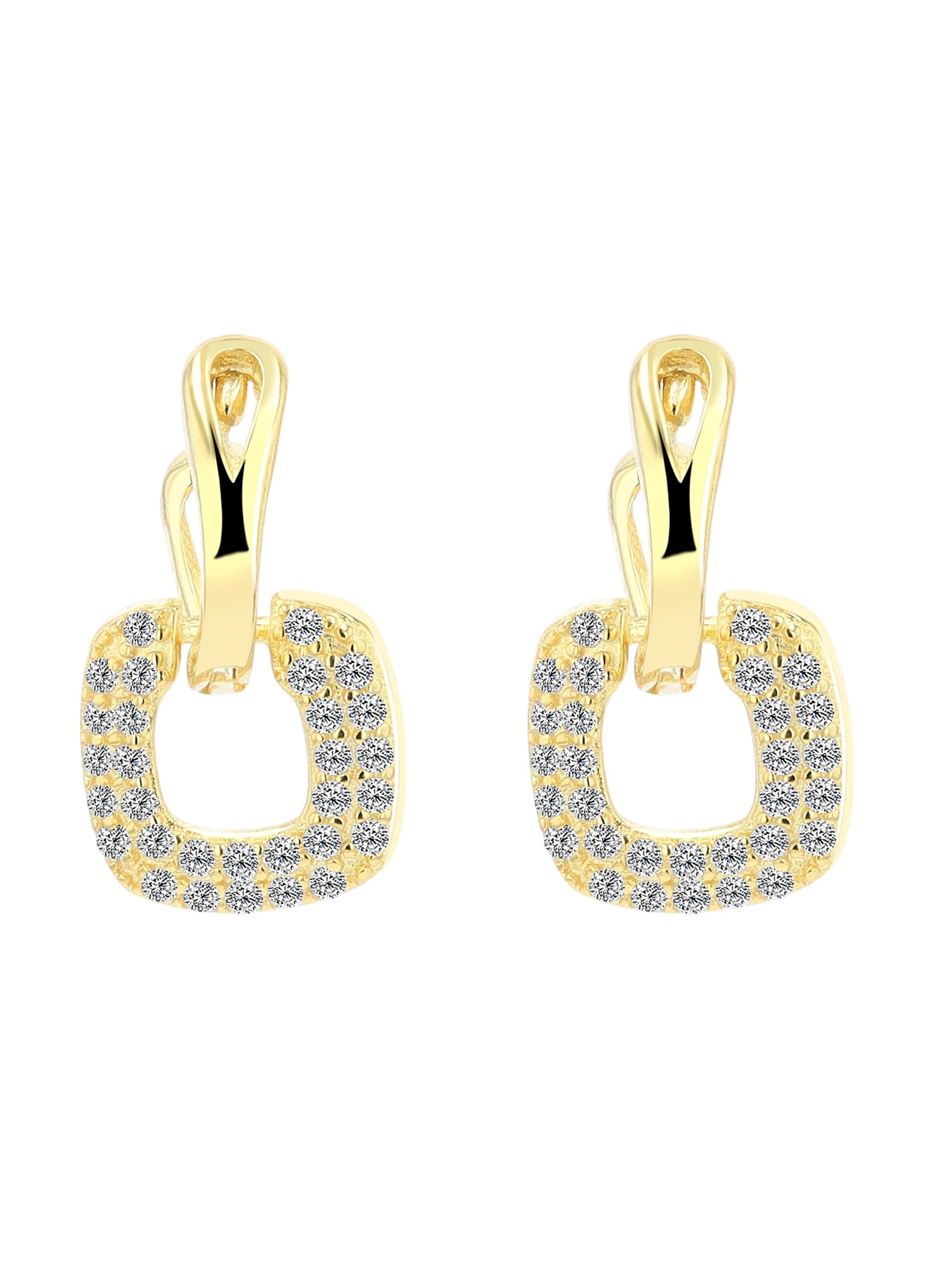 Akzent Ohrringe 'Raina, 925 Sterlingsilber, langlebig'‌‌‌‌‌‌‌‌‌‌ in Gold: Vorderseite