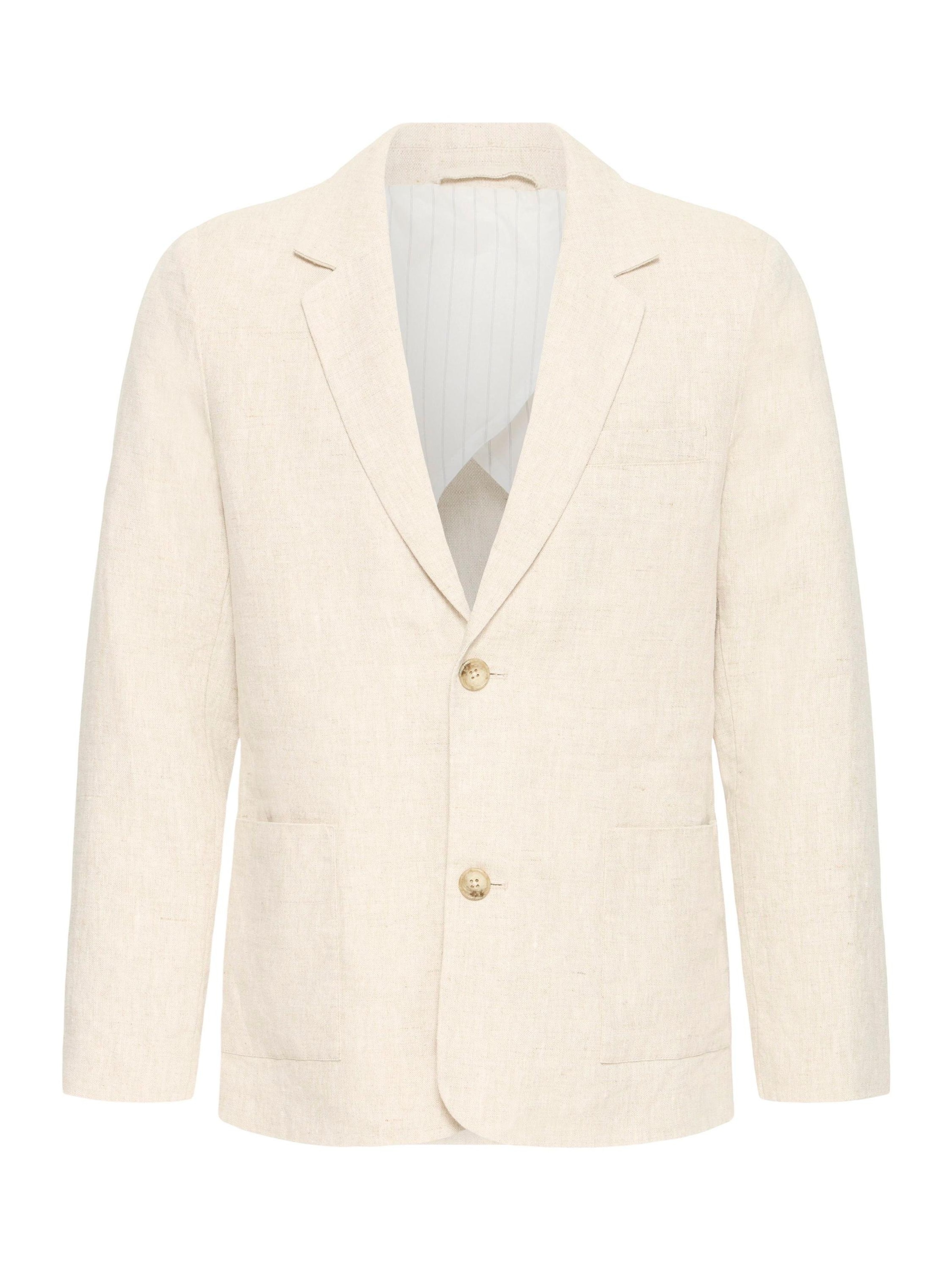 Casual Friday Regular fit Business-colbert ' CFTorup Linen ' in Beige: voorkant