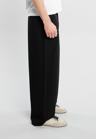 Wide Leg Pantalon à pince 'Dave' Another Cotton Lab en noir