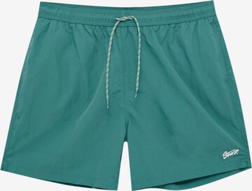 Pull&Bear Plavecké šortky – zelená: přední strana