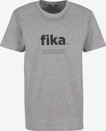 T-Shirt 'Fika Definition' Mister Tee en gris : devant
