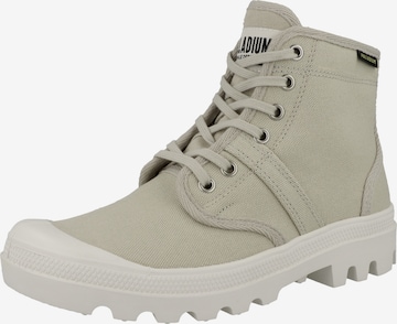 Palladium Lace-Up Ankle Boots in Grey: front