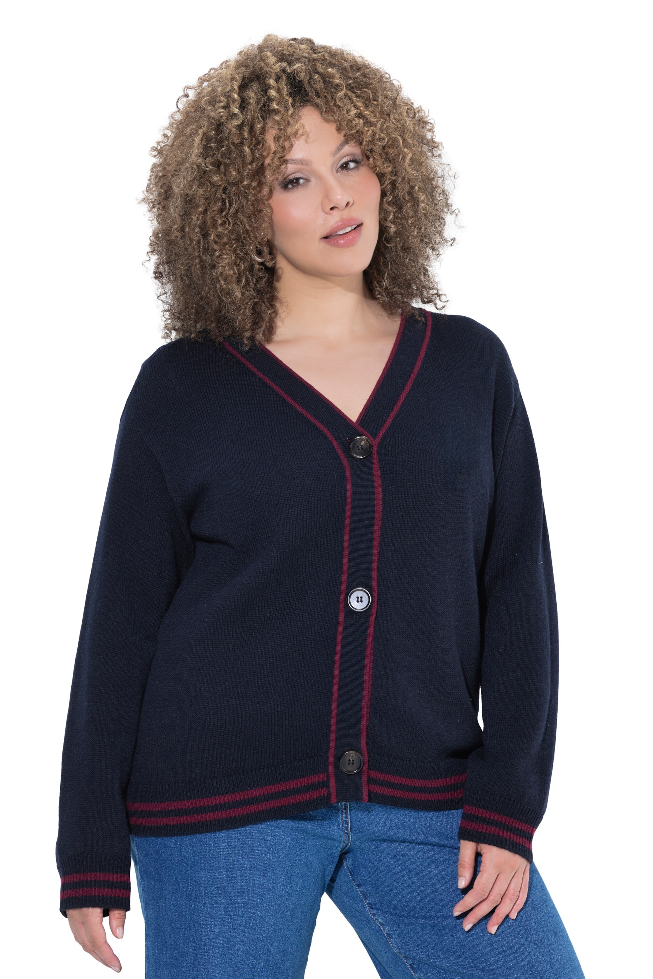 Ulla Popken Strickjacke in Blau