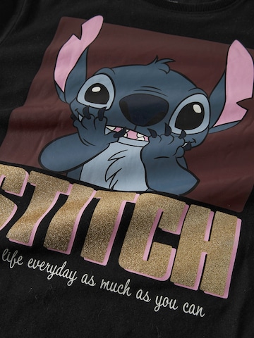 Tricou 'NKFOLBAJA STITCH' de la NAME IT pe negru