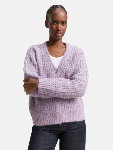 TOM TAILOR DENIM Knit cardigan in Purple: front