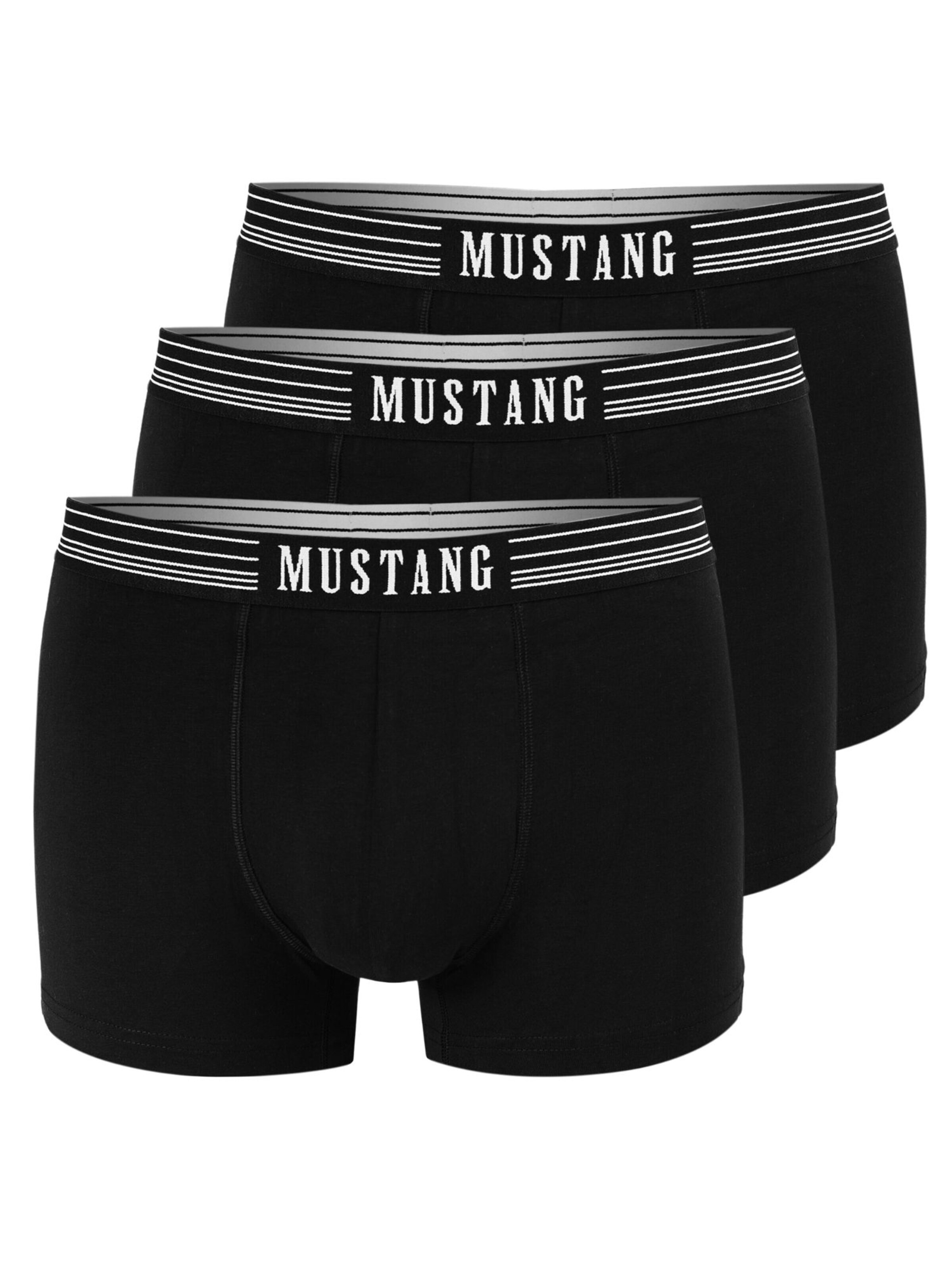 Boxer 'Mustang 3er Pack - Herren Boxershorts aus Baumwolle, Unterhosen für Männer' in S MUSTANG di colore nero, Visualizzazione prodotti