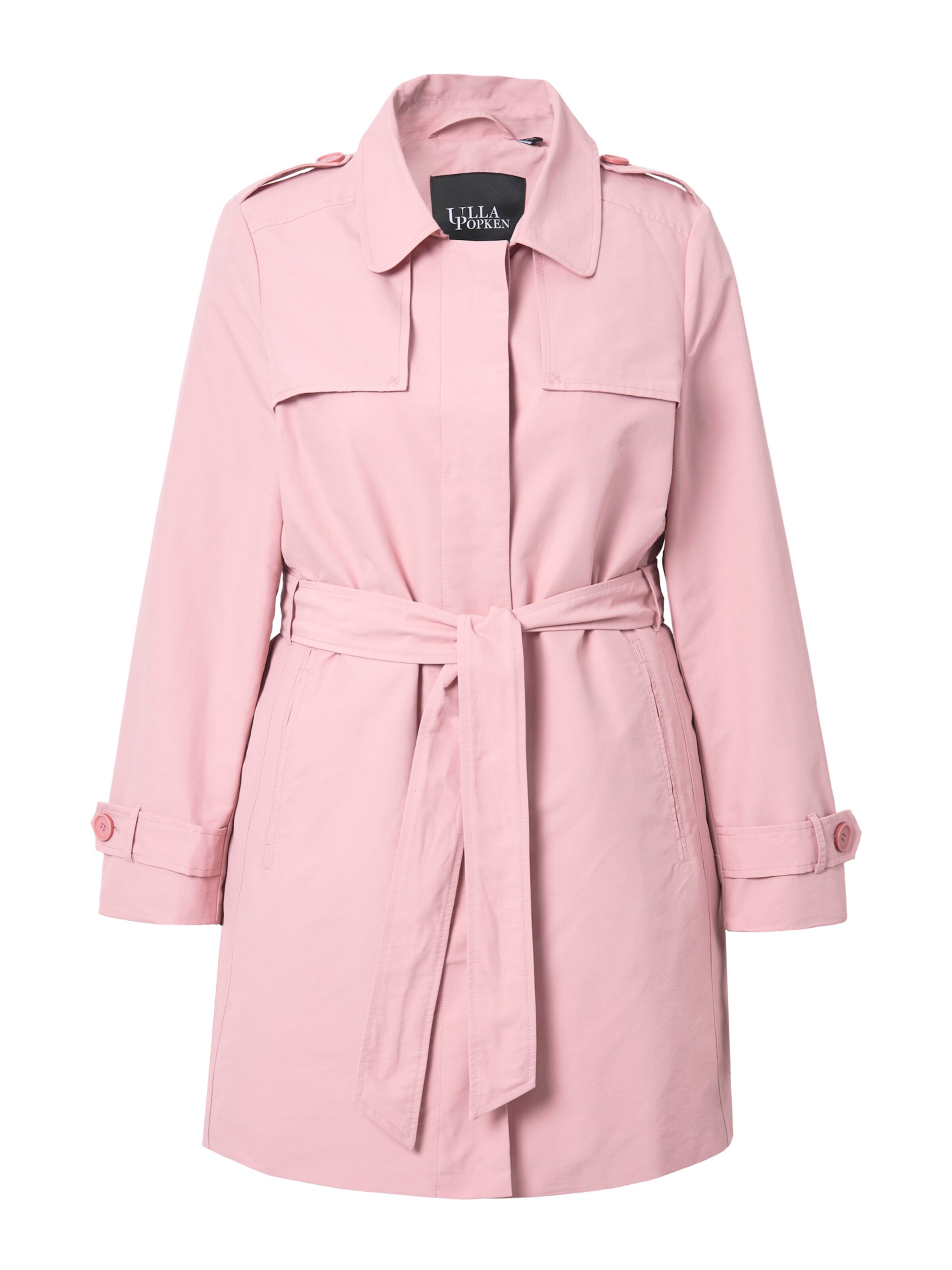 Ulla Popken Between-seasons coat 'Contemporary' in Pink: front