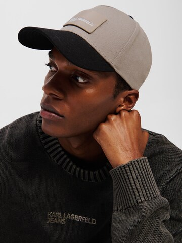 Casquette KARL LAGERFELD JEANS en beige : devant