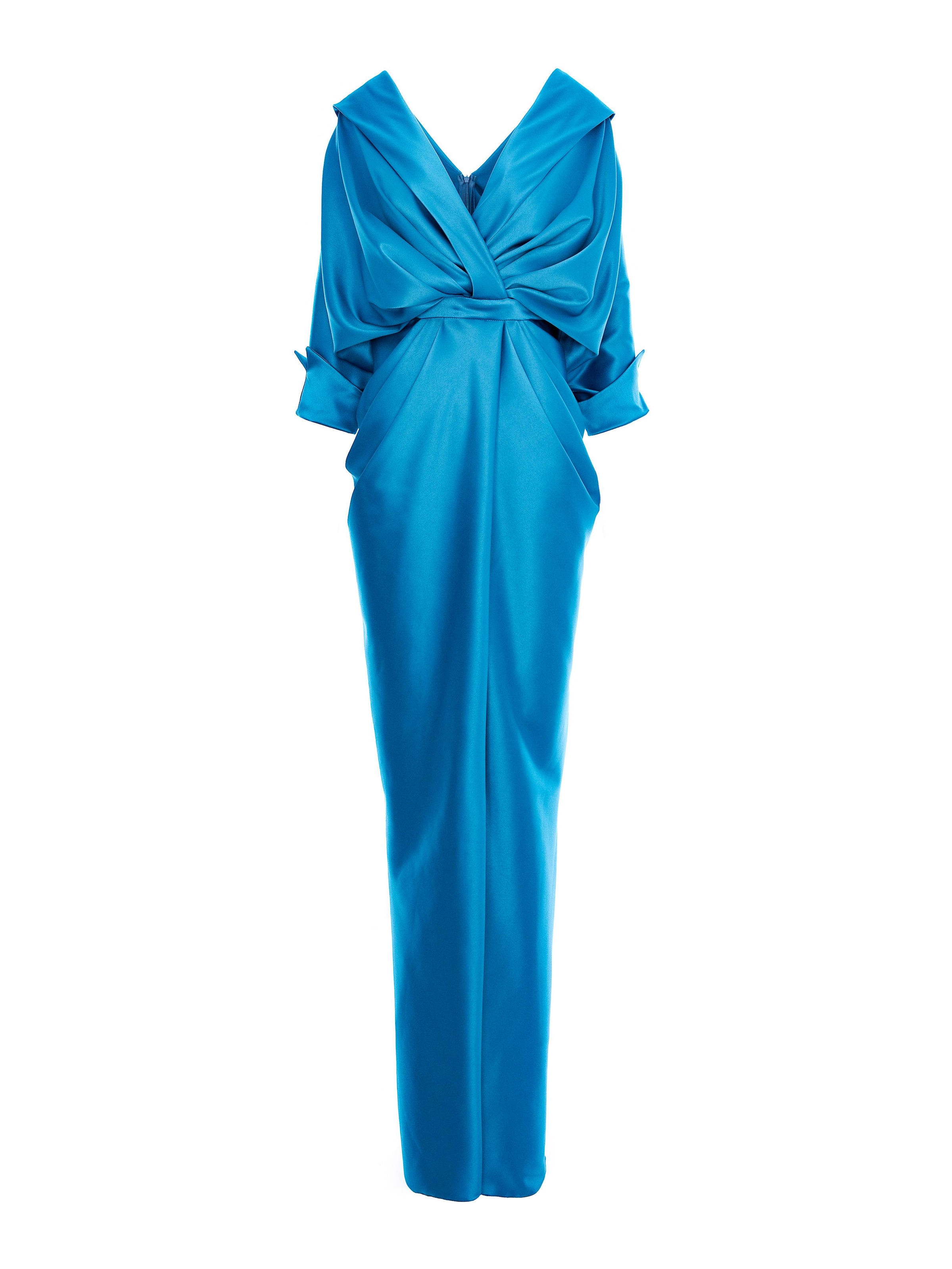 Robe de soirée acob a porter en bleu : devant