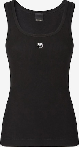 PINKO Top 'PINKO CALCOLATORE CANOTTIERA COSTINA COTONE LOGO METAL canotta' in Zwart: voorkant