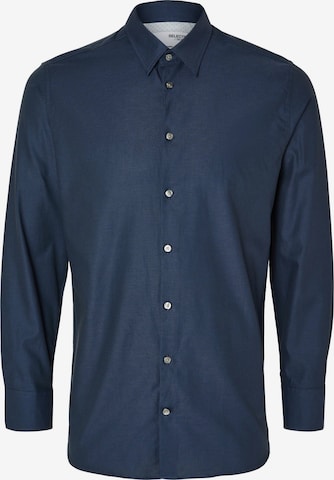 Coupe slim Chemise 'SOHO' SELECTED HOMME en bleu : devant