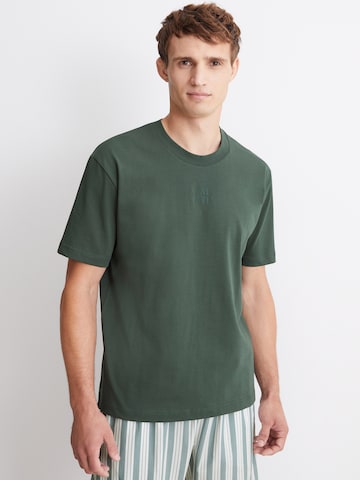 Marc O'Polo Pyjama kort ' Heavy Jersey ' in Groen: voorkant