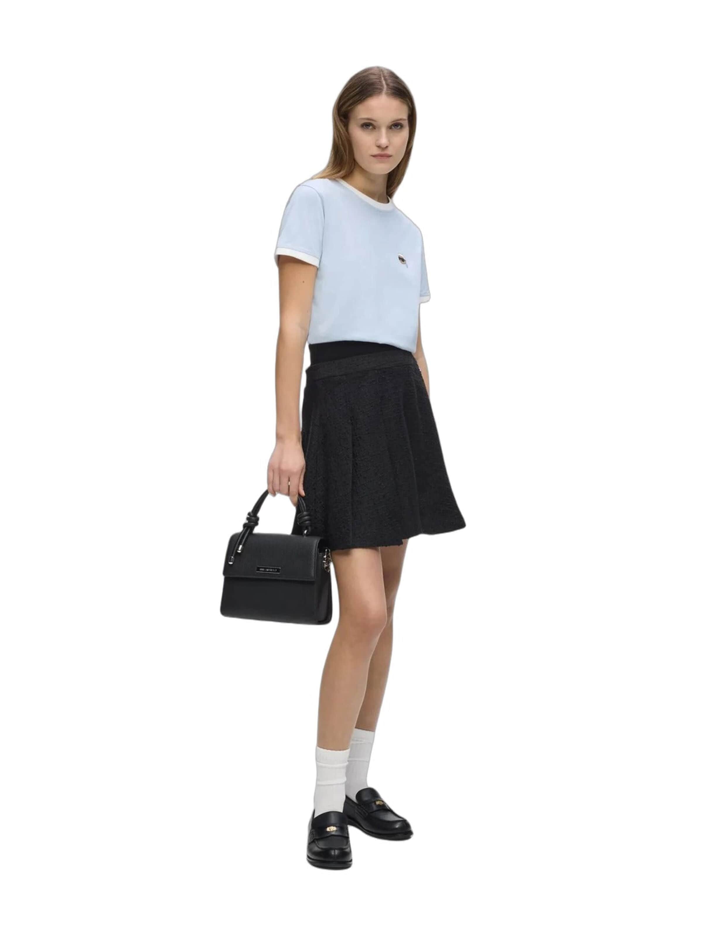 Karl Lagerfeld Käsilaukku 'Karl Lagerfeld Sac Bandoulière Ikon Satchel Noir' värissä musta