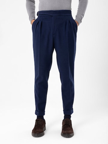 Antioch Regular Pleat-front trousers in Blue: front