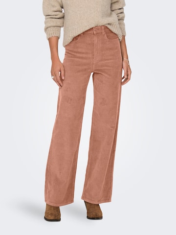 ONLY Wide Leg Housut 'ONLHOPE' värissä ruskea: etupuoli