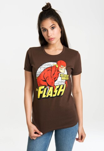 LOGOSHIRT Shirt 'Flash' in Bruin: voorkant