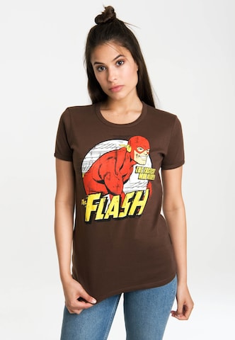 LOGOSHIRT Shirt 'Flash' in Bruin: voorkant
