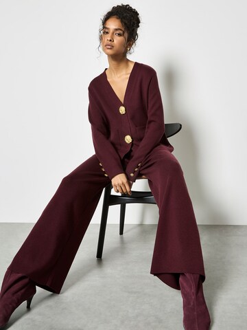 Wide Leg Pantalon Apricot en rouge