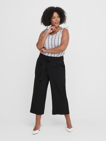 ONLY Carmakoma Wide leg Pleat-Front Pants in Black