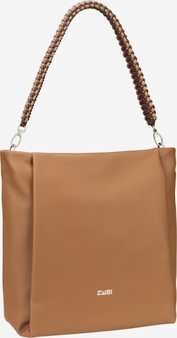 ZWEI Shoulder Bag 'Yuna' in Brown: front