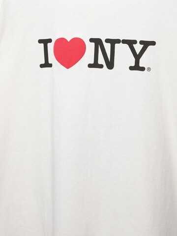 Pull&Bear Koszulka 'I LOVE NY' w kolorze biały