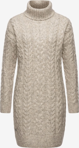 Ragwear Stickad klänning 'Janna' i beige: framsida