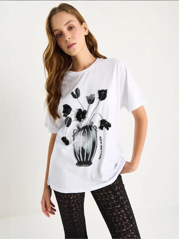 T-shirt Bianco Lucci en blanc