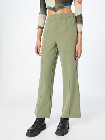 PIECES Zvonové kalhoty Kalhoty 'PCBOZZY' – zelená: přední strana