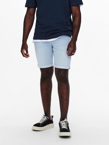 Only & Sons Slimfit Shorts in Blau: predná strana