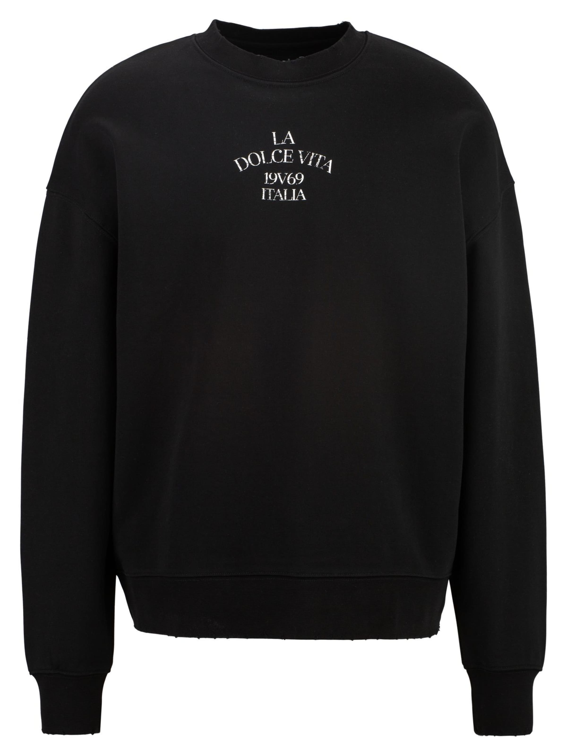 Sweat-shirt 'Omero Marina' 19V69 ITALIA en noir : devant