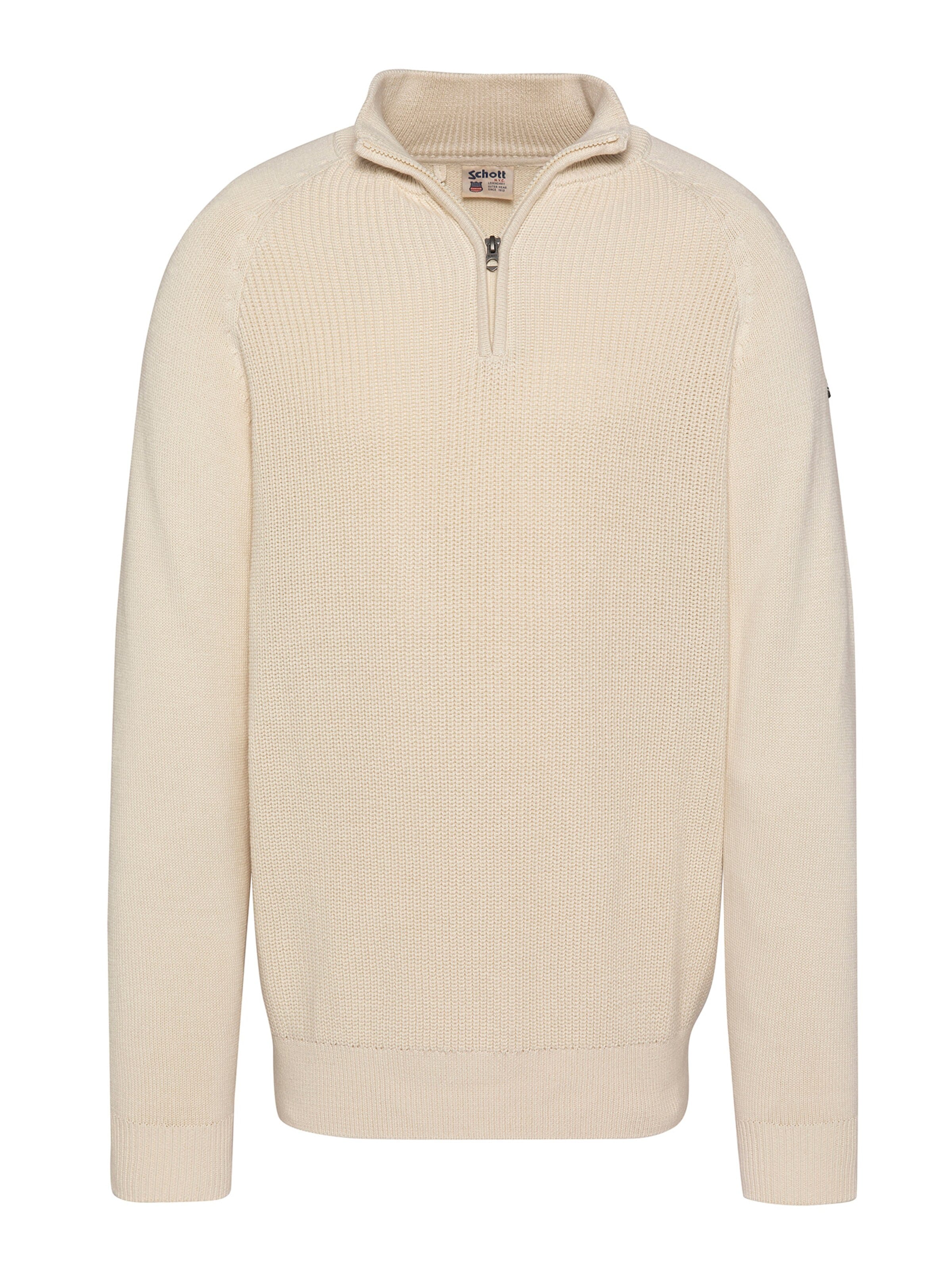 Pull-over Schott NYC en beige : devant