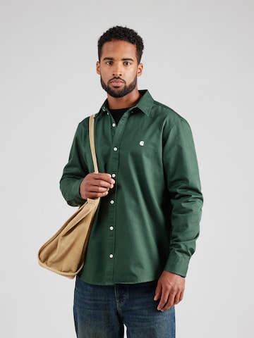 Carhartt WIP Regular fit Риза 'Madison' в зелено: отпред