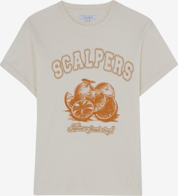 T-shirt Scalpers en beige : devant