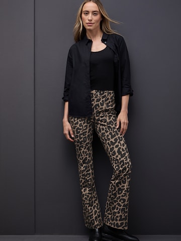 STREET ONE Bootcut Hose 'York' in Braun