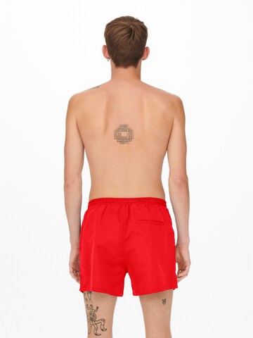 Only & Sons Badeshorts 'ONSTed' in Rot