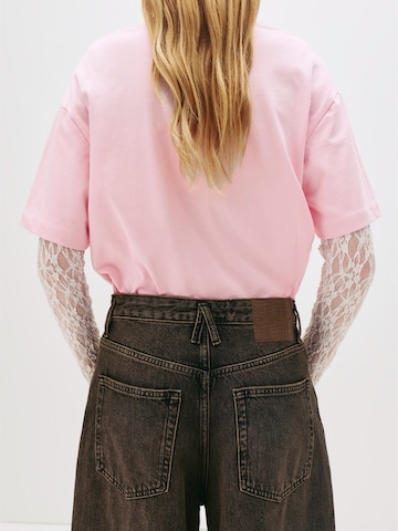 Pull&BearWide Leg/ Široke nogavice Traperice - smeđa boja