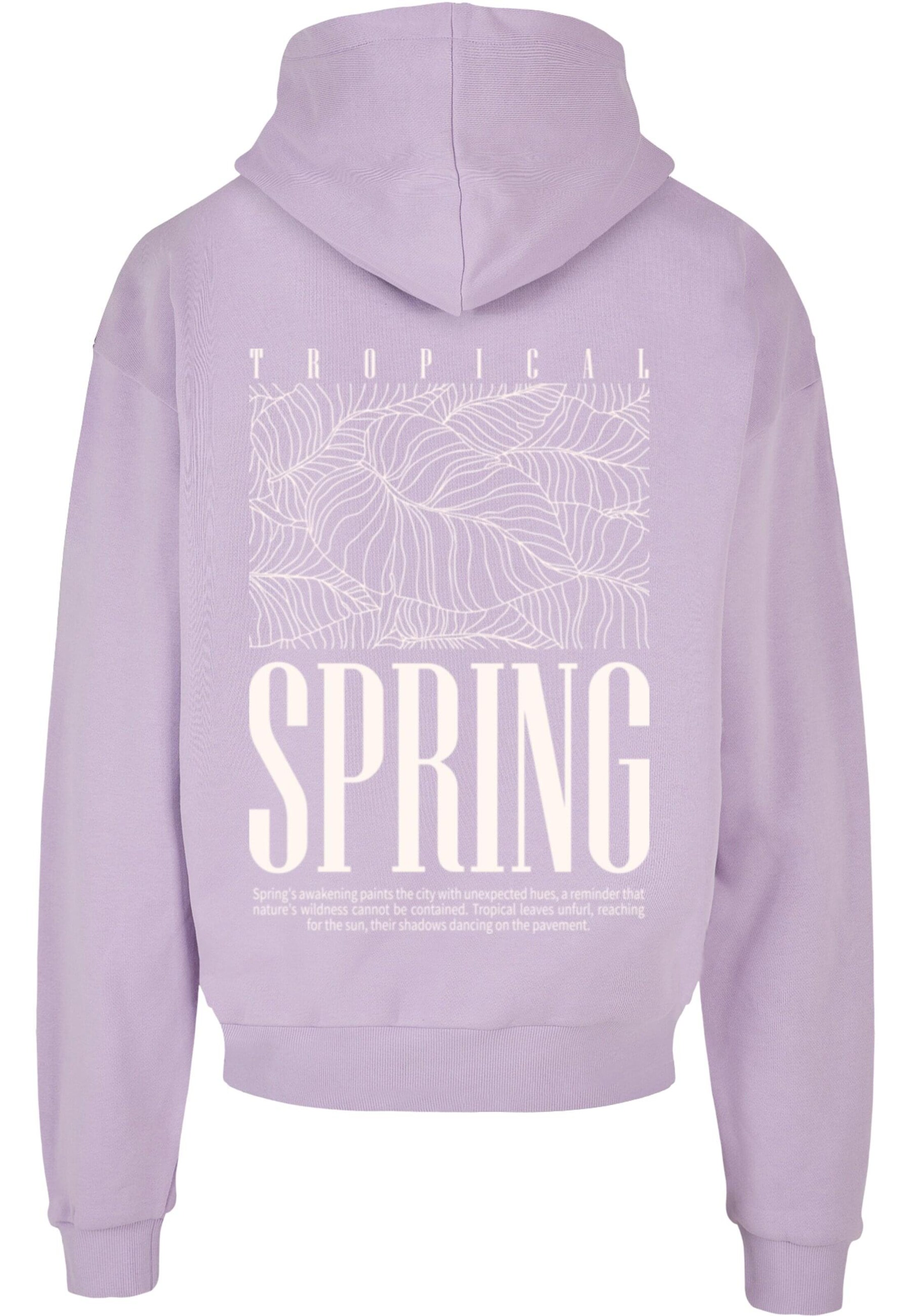 Merchcode Sweatshirt 'Tropical Spring' in Lila