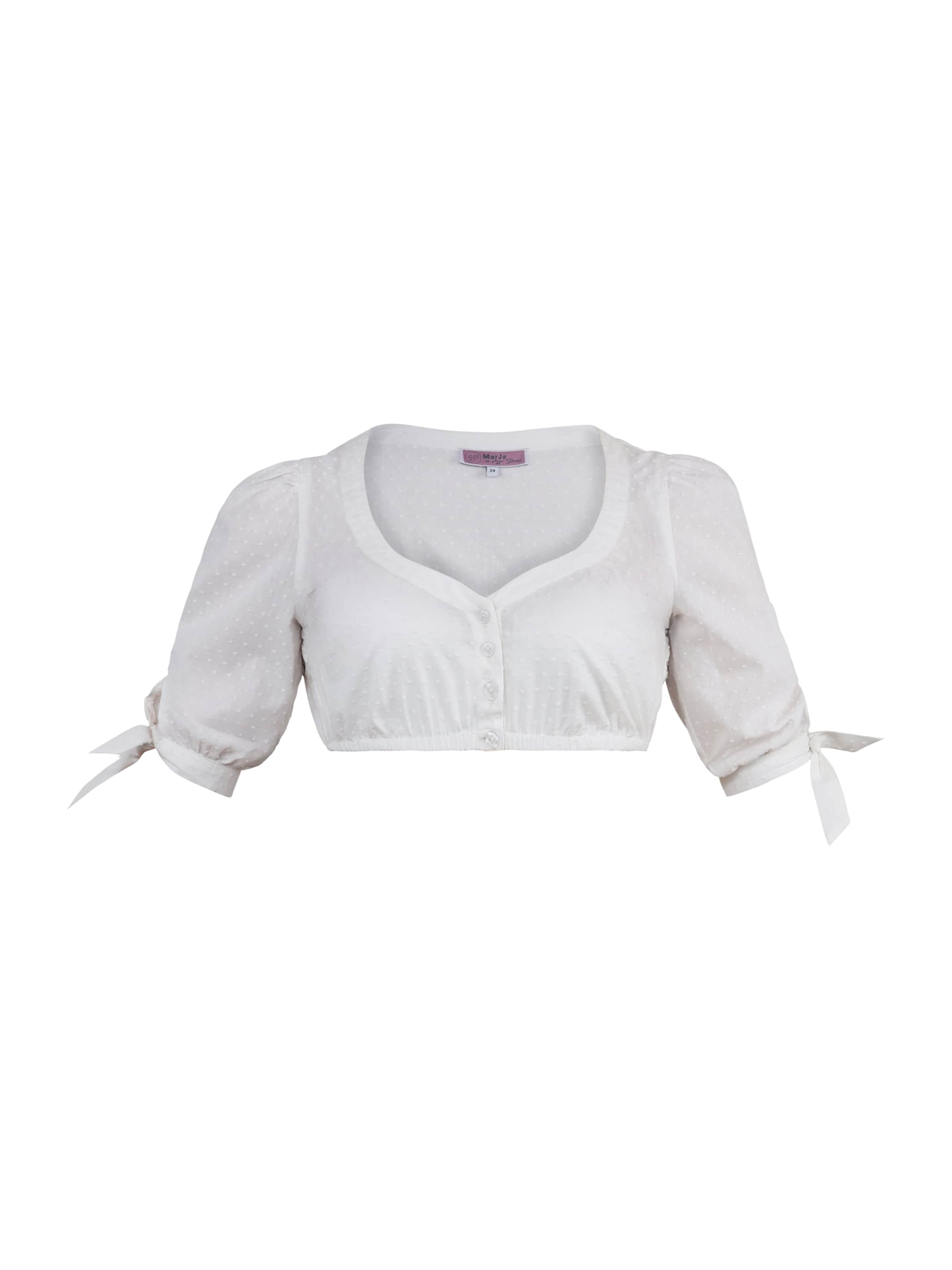 Blouse folklorique 'Hagelstadt' MARJO en blanc : devant