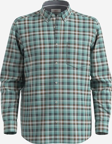 s.Oliver Regular fit Button Up Shirt in Green: front