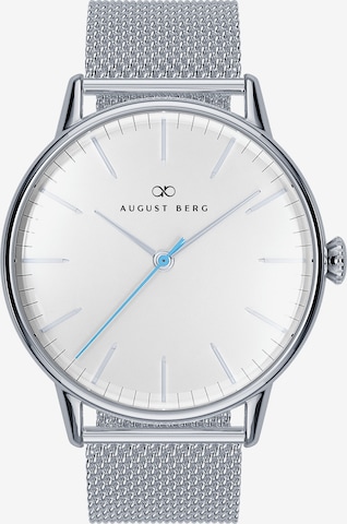 August Berg Analog Watch in Silver: front