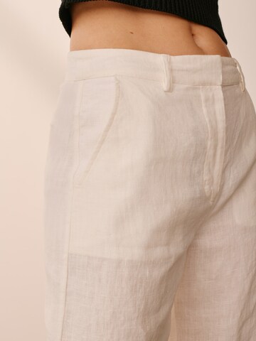 ABOUT YOU x Marie von Behrens Loose fit Pants 'Viola' in White