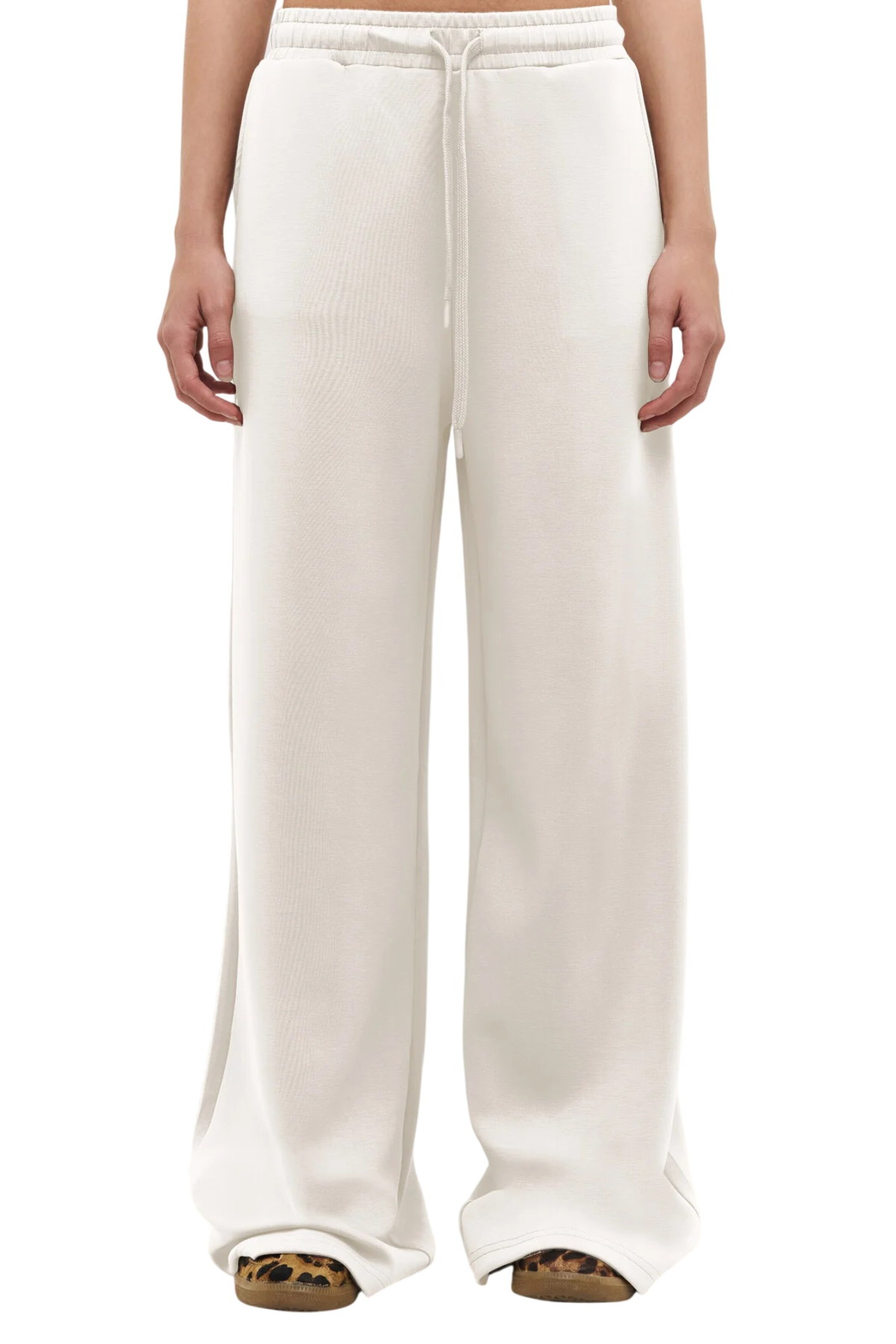 No Matter What Wide leg Broek in Wit: voorkant