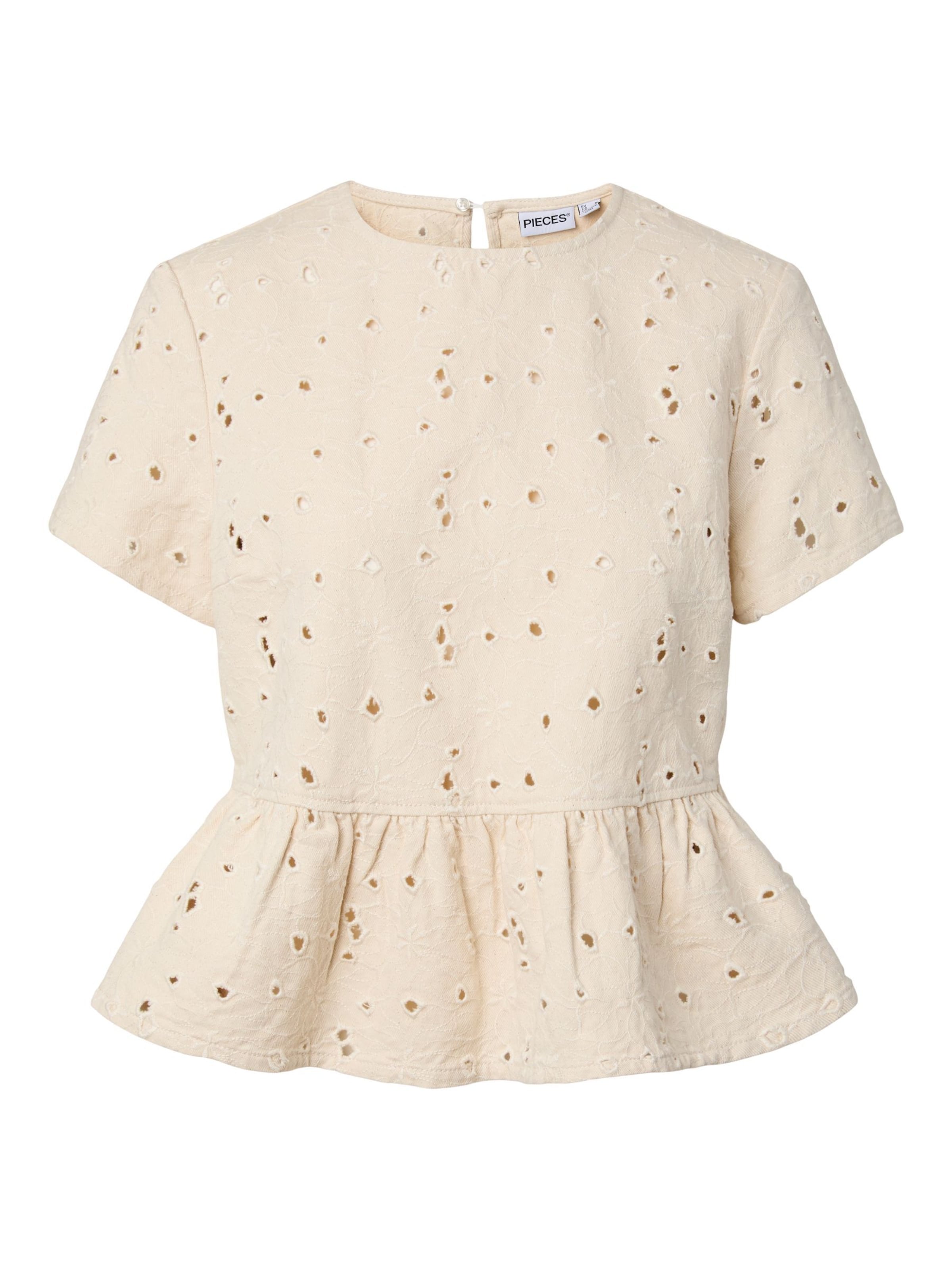 PIECES Bluse 'PCElla' i S-M i ecru, Produktvisning
