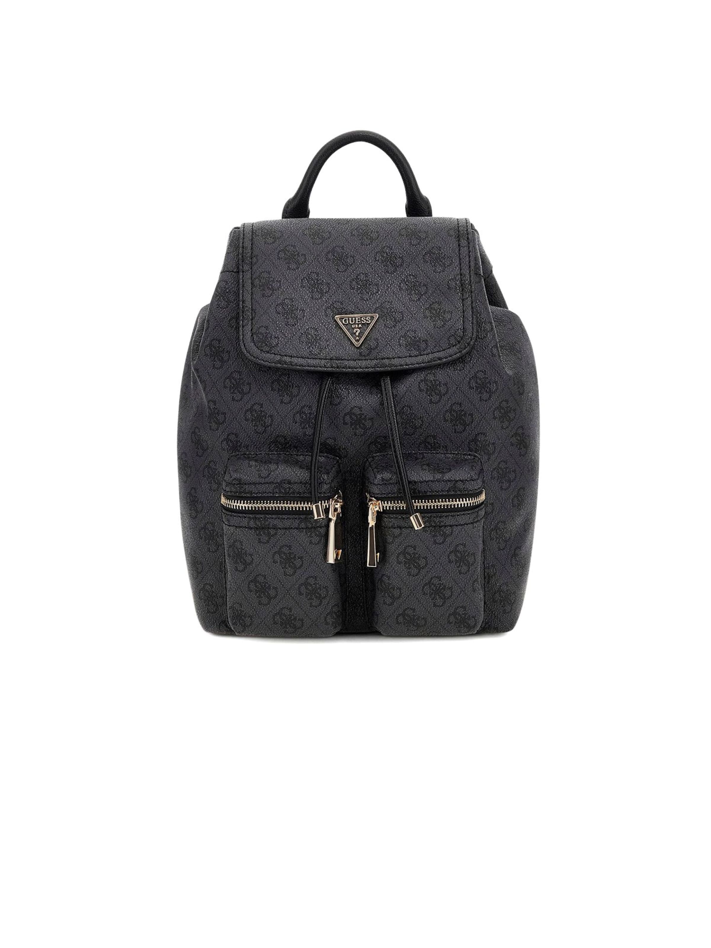 GUESS Rucksack 'Manhattan Ii Flap Backpack'‌‌‌‌‌ in Schwarz: Vorderseite