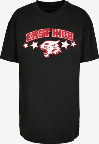 F4NT4STIC Oversized shirt 'Disney High School Musical The Musical Wildcat Stars' in Zwart: voorkant